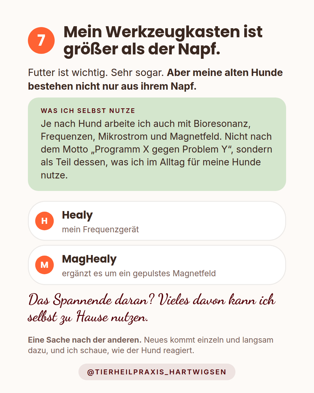 Mein Werkzeugkasten ist größer als der Napf