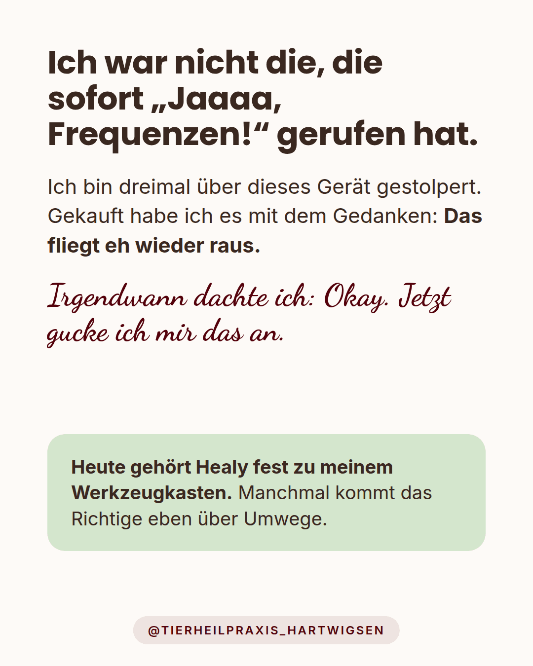 Die Geschichte mit dem Gerät